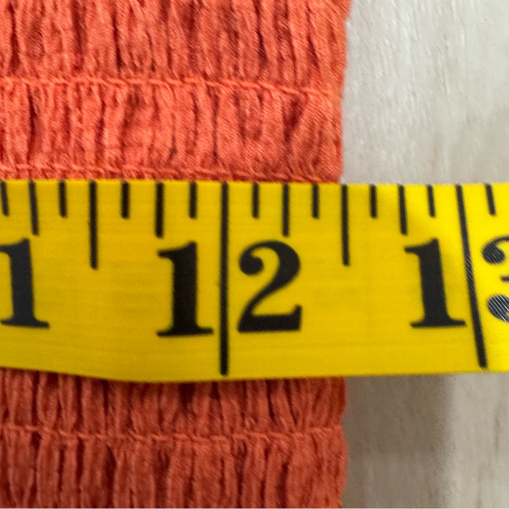 NWT Anthropologie Sleeveless Mock-Neck Textured Midi Dress Orange Red Women's M - Picture 13 of 16